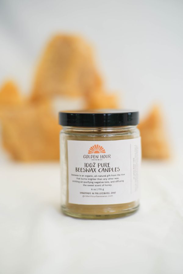 Pure Beeswax Jar Candle 6oz - Image 2