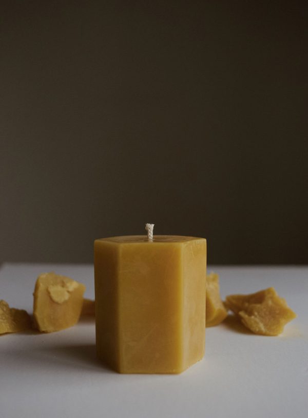 Hexagon 3" Pillar Beeswax Candle