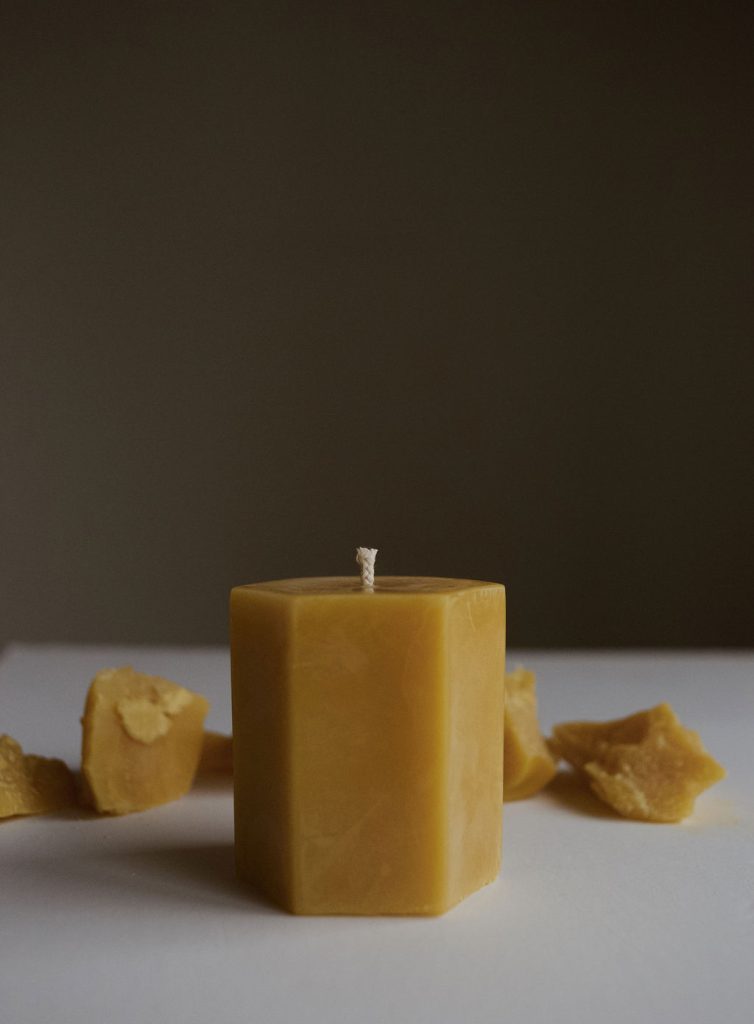 Hexagon 3" Pillar Beeswax Candle