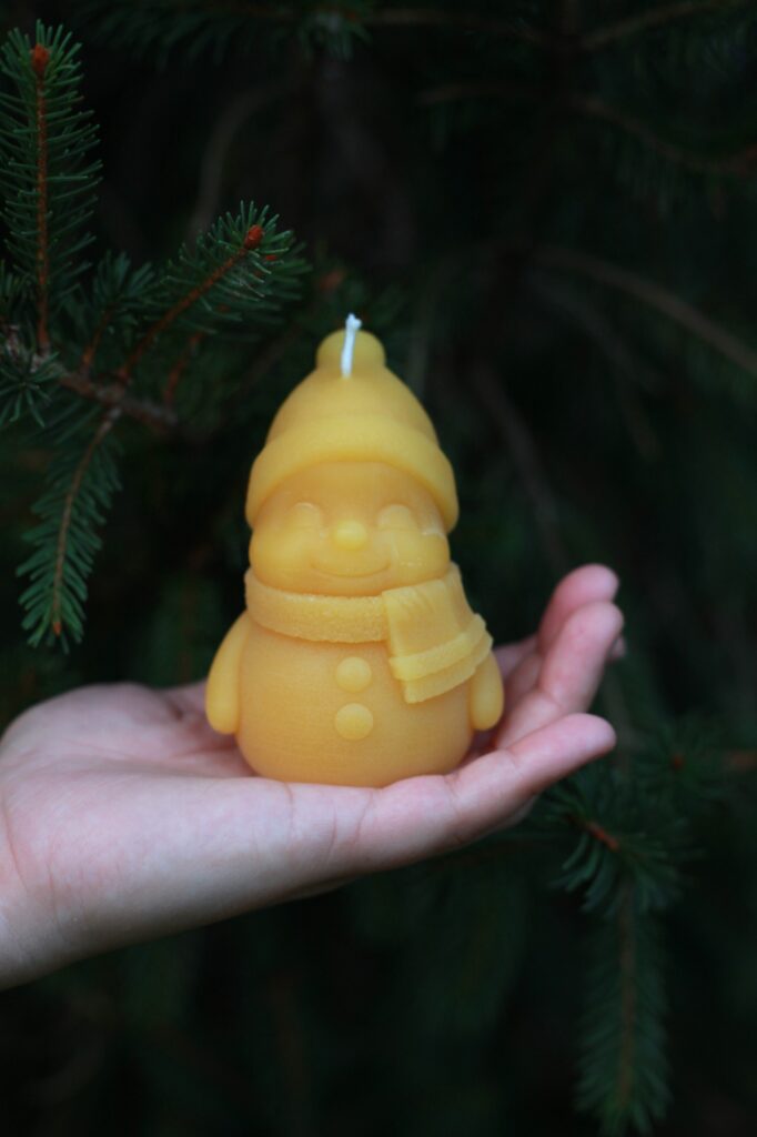 Seasonal Smiling Snowman Candle